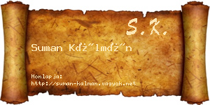 Suman Kálmán névjegykártya